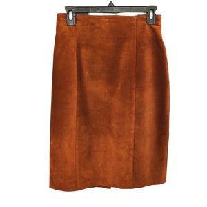 Danier Suede Skirt Size 8 Copper Brown